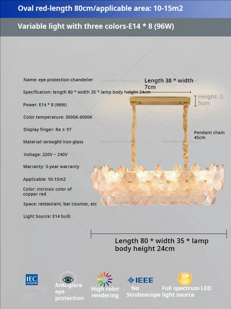 DecorBites™ Glass Flower Princess Room LightLux Postmodern French Cream Wind Lamp