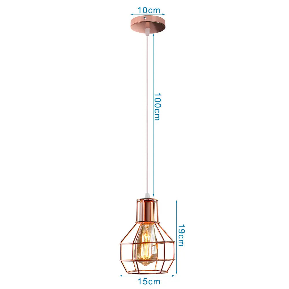 Gold Industrial Pendant Light Adjustable Height