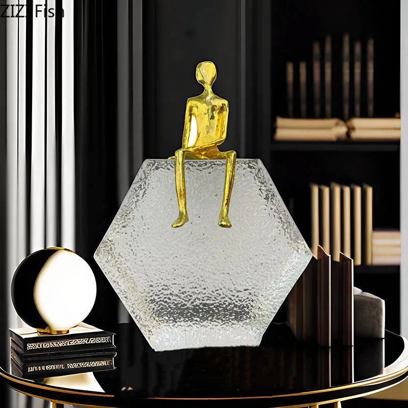 Gold Metal Desk Sculpture