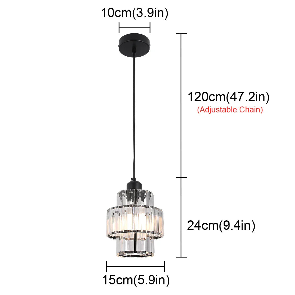 DecorBites™ K9 Crystal Pendant Light LED Ceiling Lamp Nordic Chandelier for Living Room