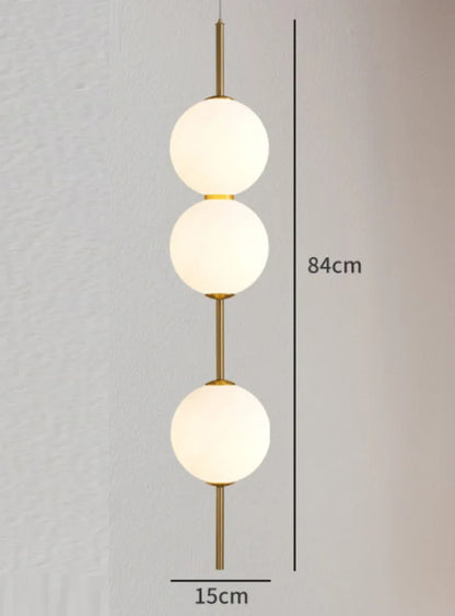 DecorBites™ LED White Glass Ball Pendant Lamp for Home Decor.