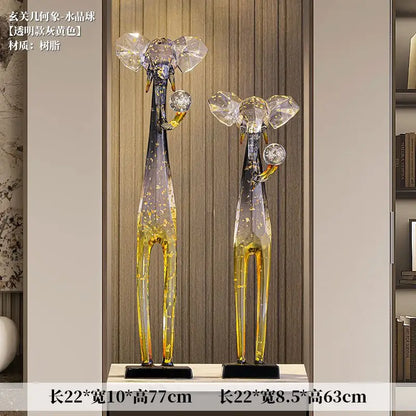 DecorBites™ Elephant Floor Decoration Sculpture Living Room TV Cabinet Ornament Figurine