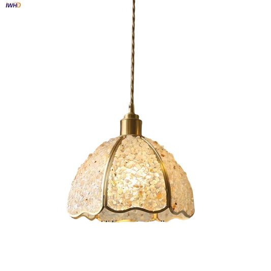 DecorBites™ Crystal Glass LED Pendant Lamp: Modern Nordic Style Hanging Light Fixture for Home Decor