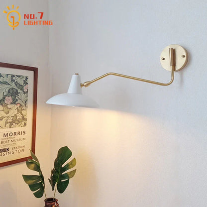 DecorBites™ Copper Swing Arm Wall Lamp LED E27 Retro Telescopic Bedside Living Room