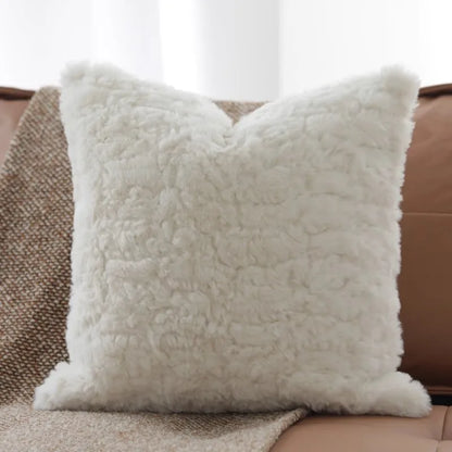 DecorBites™ Geometric Brown Leather Splicing Throw Pillow Cover 45x45cm Luxe Square Cushion Case