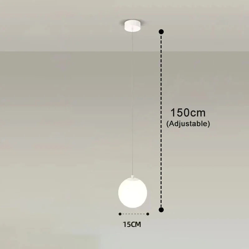 Nordic Glass Pendant Light With Brass or Black Finish