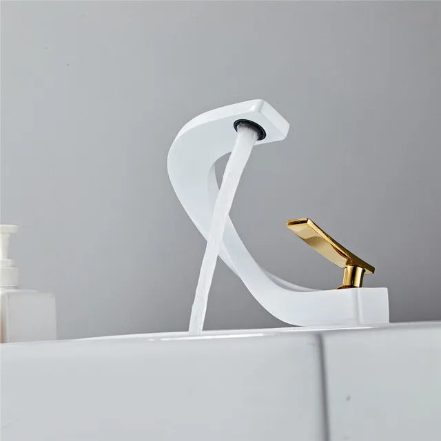 DecorBites™ Basin Faucet Brushed Gold Mixer Tap Hot Cold Sink Faucet Chrome Black New