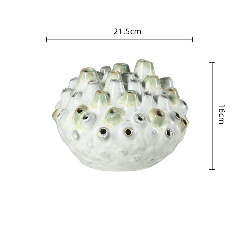 DecorBites™ Coral Ball Ceramic Ornaments: Coarse Pottery Artworks for Stylish Home Décor
