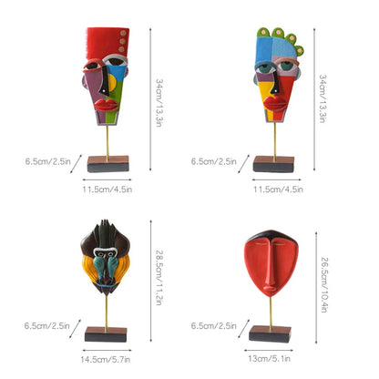DecorBites™ African Abstract Face Monkey Sculpture for Modern Home Decor