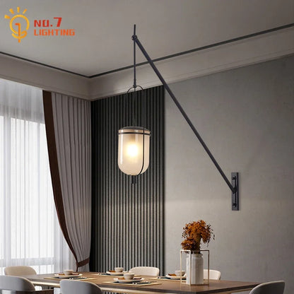 DecorBites™ Industrial Retro Swing Arm LED Wall Lamp for Restaurant Loft Decor