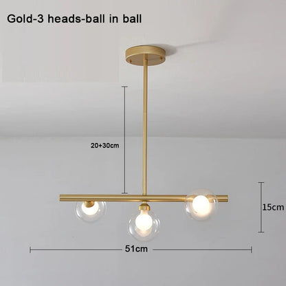 DecorBites™ Glass Ball Pendant Chandeliers - Modern LED Hanging Lights for Home Decor