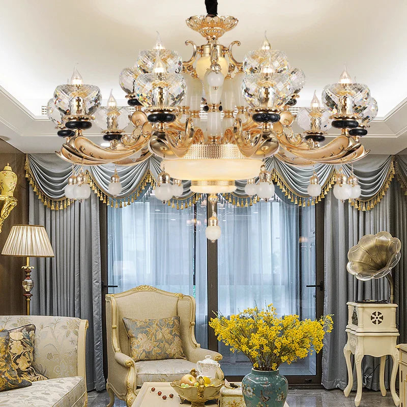 DecorBites™ Luxe Crystal Chandelier for Bedroom, Living Room, and Dining Room