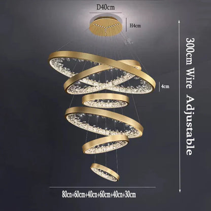 DecorBites™ Crystal LED Chandelier Circle Hanging Lamp - Modern Luxury Dimmable Lighting
