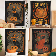 Halloween Cat Wall Tapestry
