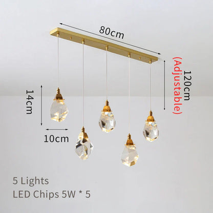DecorBites™ Crystal LED Chandelier: Modern Staircase & Living Room Pendant Light Fixture