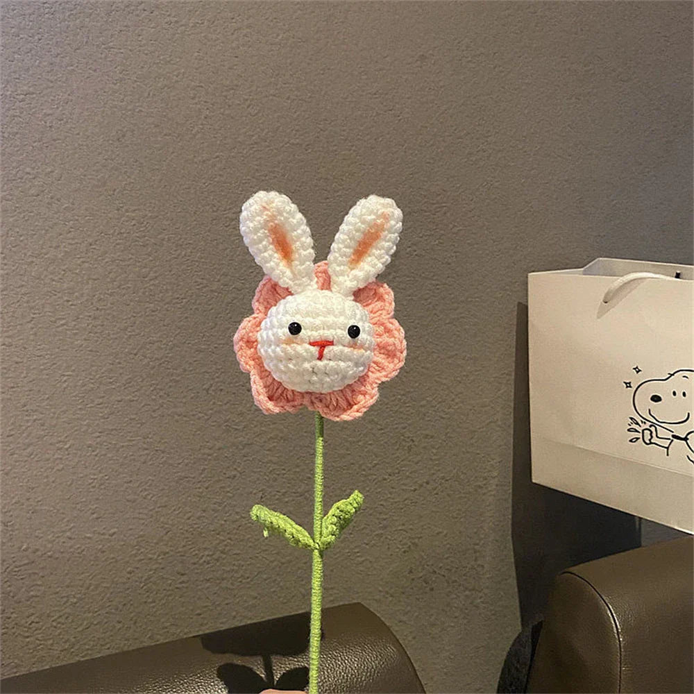 Crochet Sunflower Rabbit Bouquet