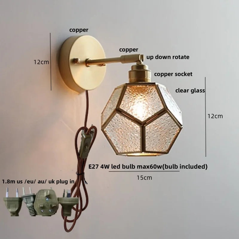 Clear Glass Bedside Lamp