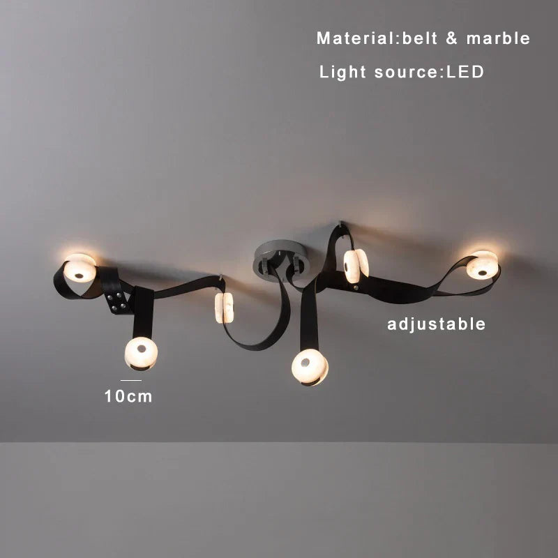 Leather Marble Ceiling Light