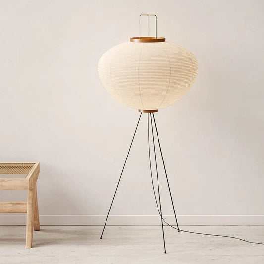 DecorBites™ Handmade Wabi Sabi Rice Paper Floor Lamp for Vintage Nordic Home Decor