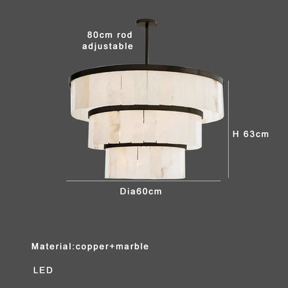 DecorBites™ Gold Marble Ceiling Pendant Light Round Elegant Luxury Hanging Lamp