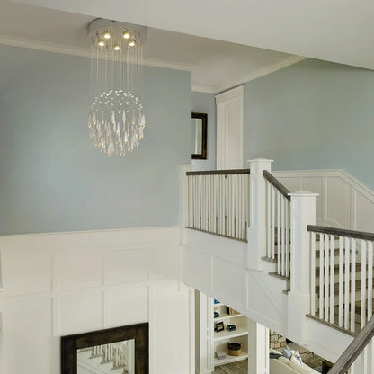 DecorBites™ Crystal Ring Pendant Chandelier: Modern Ceiling Light for Living & Dining Room