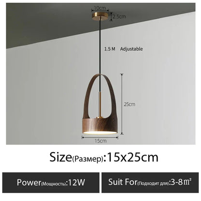 DecorBites™ LED Wood Grain Chandelier for Dining, Living, and Bedroom Ambiance