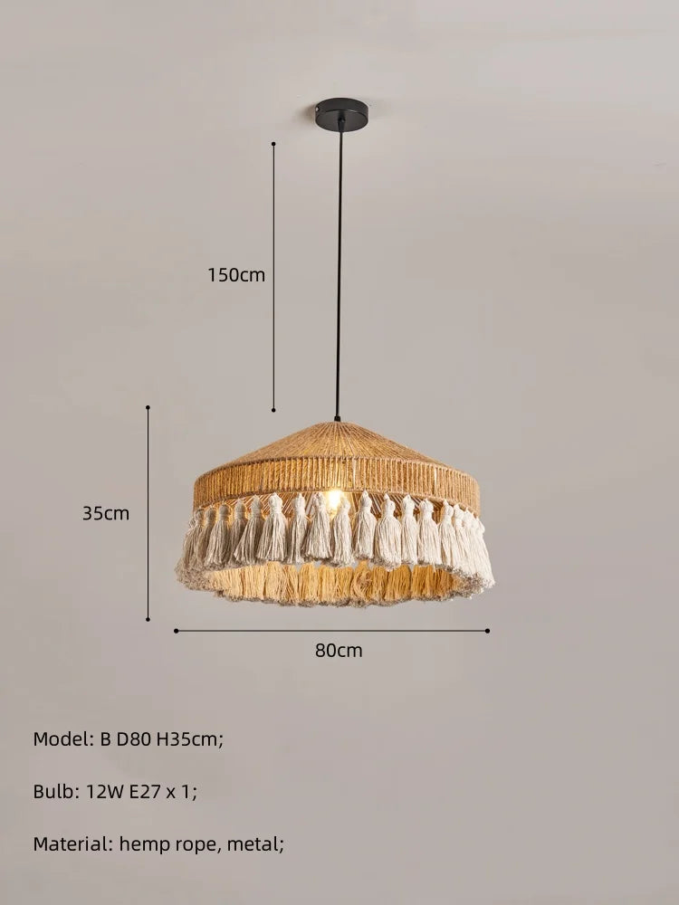 Hemp Rope Pendant Light Nordic D60cm Design