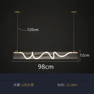 Black Tube Pendant Light 148cm Restaurant Style