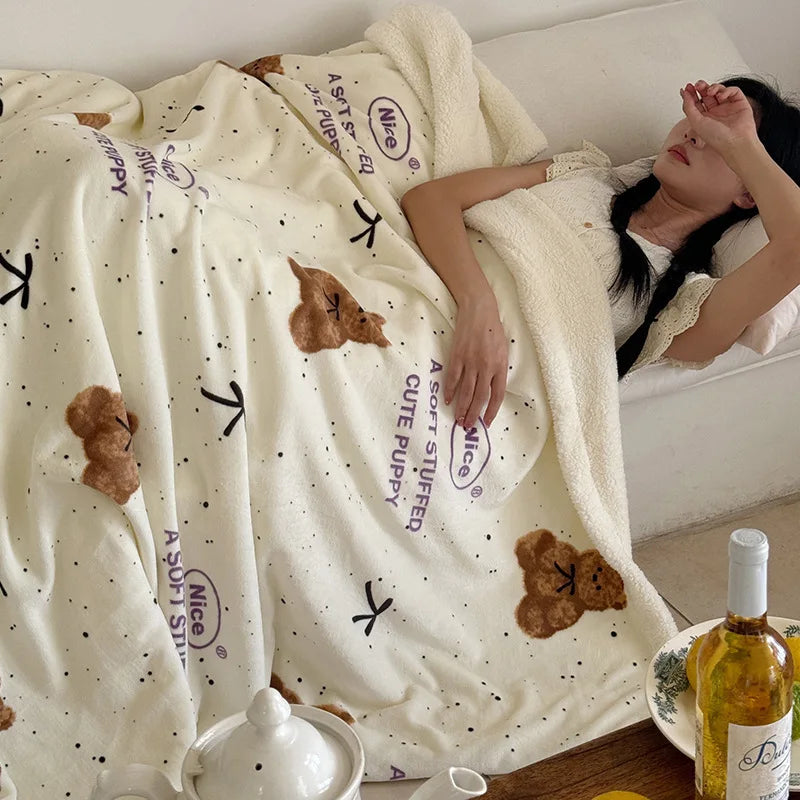 Cartoon Plush Sofa Blanket