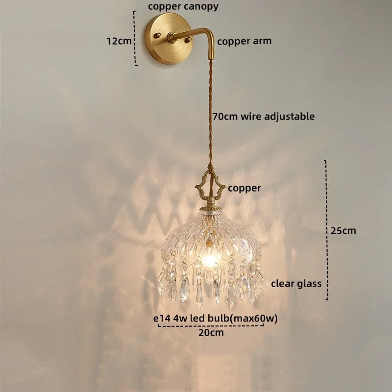 DecorBites™ Crystal Glass LED Wall Sconce - Luxury French Stair Light for Home Decor