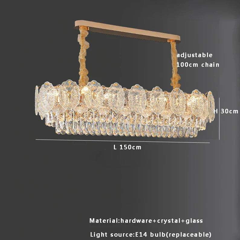 DecorBites™ Gold Glass Dining Table Lamp | Modern Round Crystal Hanging Pendant Lights