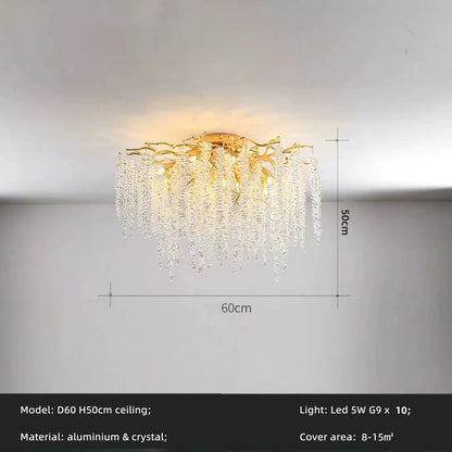 DecorBites™ Crystal Tassel LED Branch Chandelier for Dining Room and Home Decor