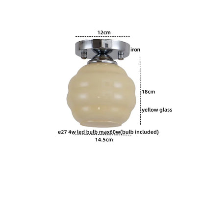 DecorBites™ Creamy Glass Iron LED Ceiling Light - Modern Indoor Lighting Fixtures