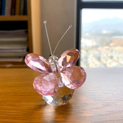 DecorBites™ Crystal Butterfly Figurine Glass Paperweight Sculpture Christmas Decor Gift