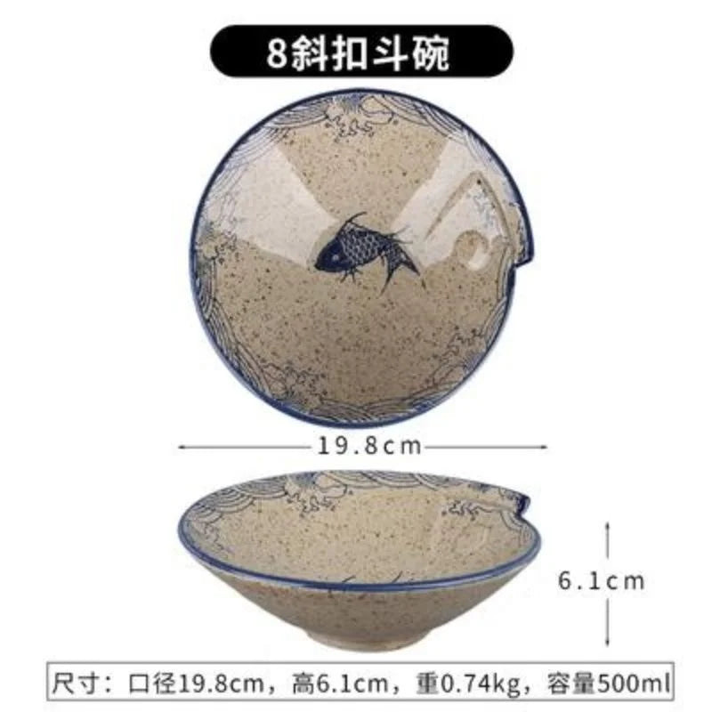 Fish Print Ceramic Plates
