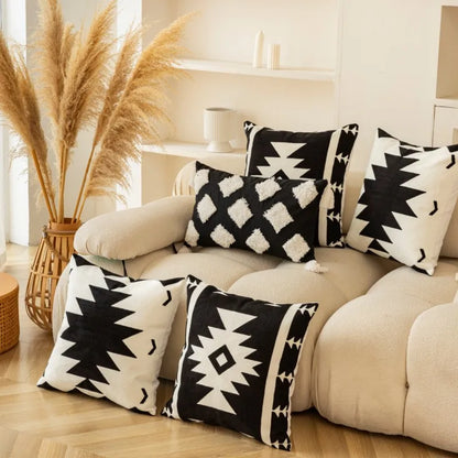 DecorBites™ Geometric Embroidered Cushion Cover - Elegant Home Sofa Decoration
