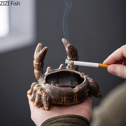 DecorBites™ Crab Ceramic Ashtray Phone Holder Desk Decoration Smoking Gift