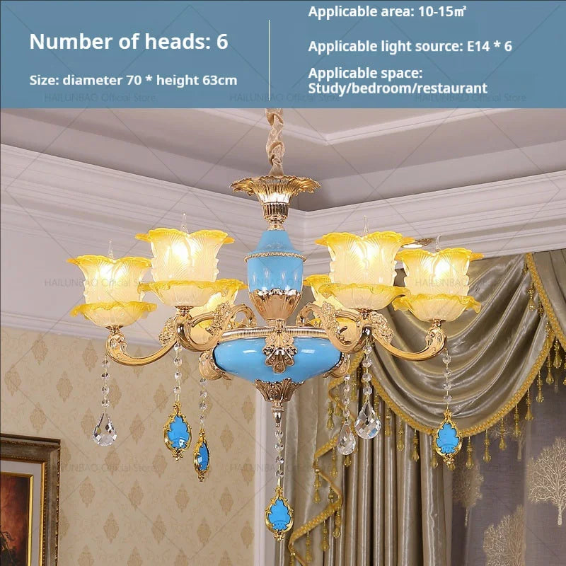 DecorBites™ Elegant Crystal Chandelier Living Room Bedroom Lighting