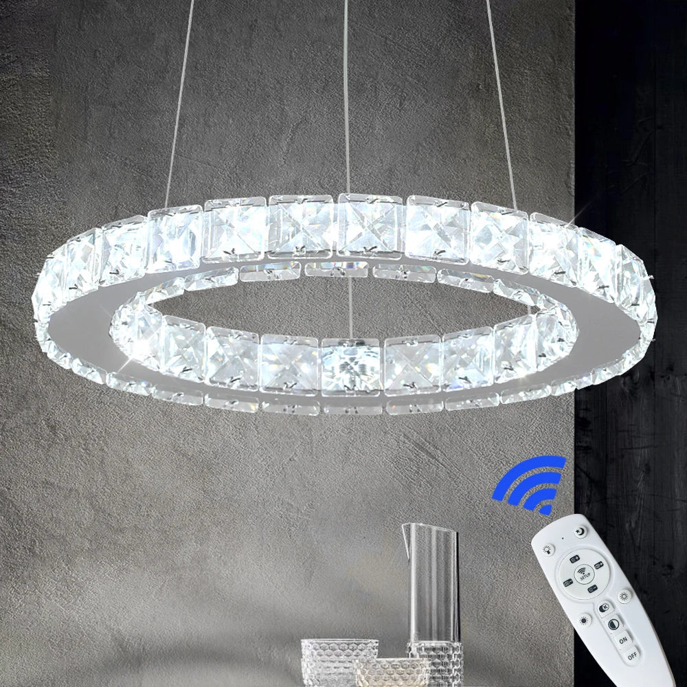 DecorBites™ Crystal LED Pendant Chandelier for Home Décor - Modern Art Fixture