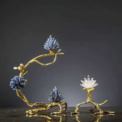 DecorBites™ Golden Bird Metal Branch Sculpture - Room Decoration Accessories