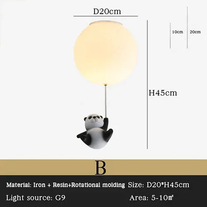 DecorBites™ Kids Bear LED Ceiling Chandelier, Cute Bedroom Pendant Light for Boys and Girls
