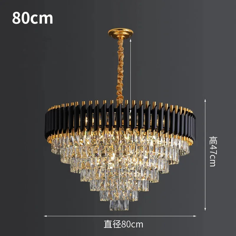 DecorBites™ Crystal LED Pendant Chandelier for Modern Living Spaces