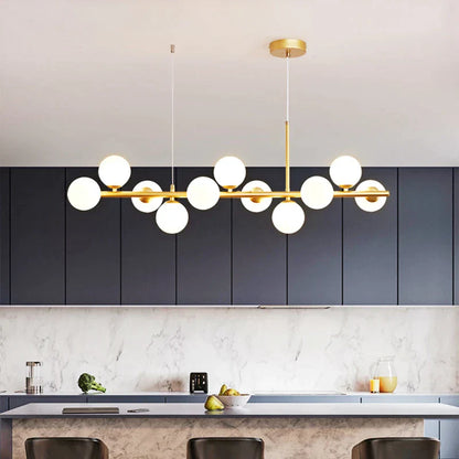 DecorBites™ Gold Glass Ball LED Pendant Light, 11 Heads, Nordic Modern Design