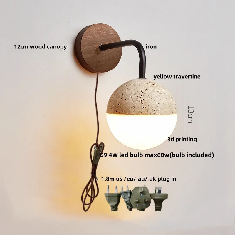 White Glass Wall Lamp Japanese Style Foyer