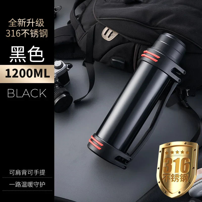 DecorBites™ Insulated Stainless Steel Water Bottle Large Capacity Flask Outdoor Travel Cup