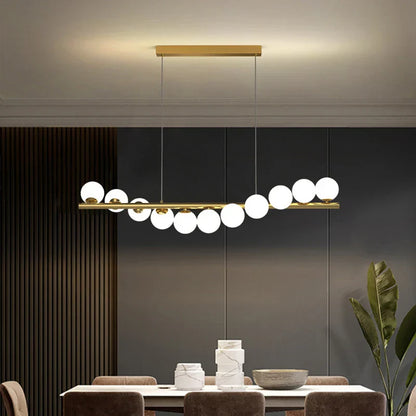 DecorBites™ Glass Ball Gold Chandelier: Nordic Style Dining Room Kitchen Lighting