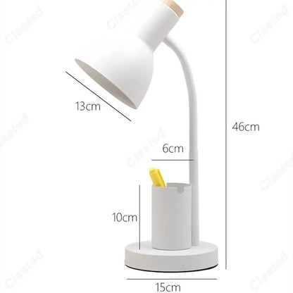DecorBites™ Cute Nordic Desk Lamp with Pen Holder for Home Office and Bedroom