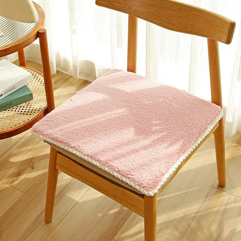 DecorBites™ Cozy Lamb's Wool Chair Cushion for Autumn Winter Comfort