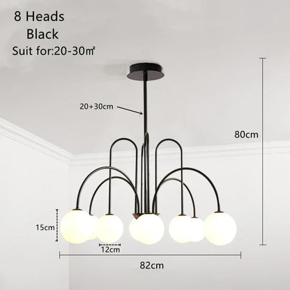 DecorBites™ Glass Ball LED Chandelier for Indoor Decor Lighting