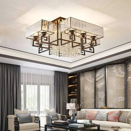 DecorBites™ Crystal Rectangular Ceiling Light for Living Room, Bedroom, and Dining Room